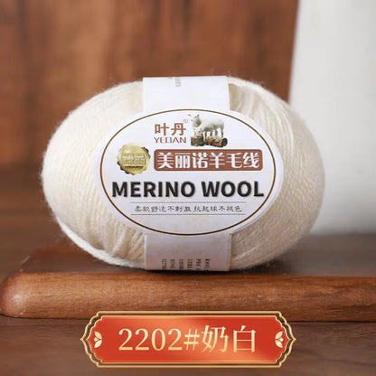 Rouleau de fil de laine mérinos doux pour bébé, 50g/rouleau, 100M, anti-boulochage, bricolage, tricot à la main, écharpe au Crochet, vêtements, chapeaux