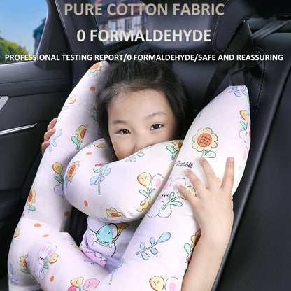 Cute Animal Pattern Kid Neck Head Support, U-Shape Children Travel Pillow Cushion for Car Seat, Safety Neck Pillow for Kids