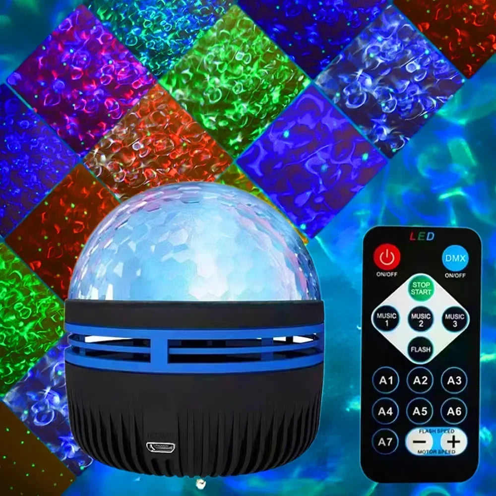 جهاز عرض مجرة السماء المرصعة بالنجوم، أضواء مسرح USB مع جهاز تحكم عن بعد، يُنشط بالصوت، تغيير الألوان لتزيين الغرفة، الحفلات، هدايا العيد