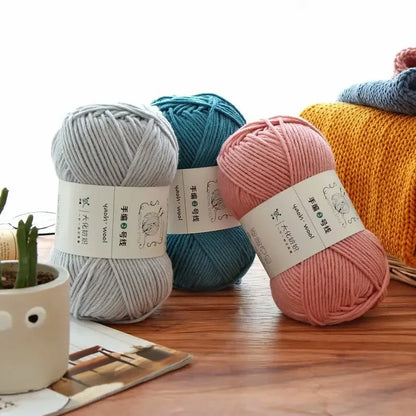Fil de Coton Crocheté à la Main, 100g, Bricolage, Laine pour Bébé, Écharpe, Veste, Pull