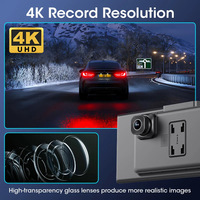 Develuck nouveau 11.26 pouces 4K DVR sans fil CarPlay et Android Auto Portable Dash Cam écran de voiture enregistreur vidéo 5G WIFI Navigation