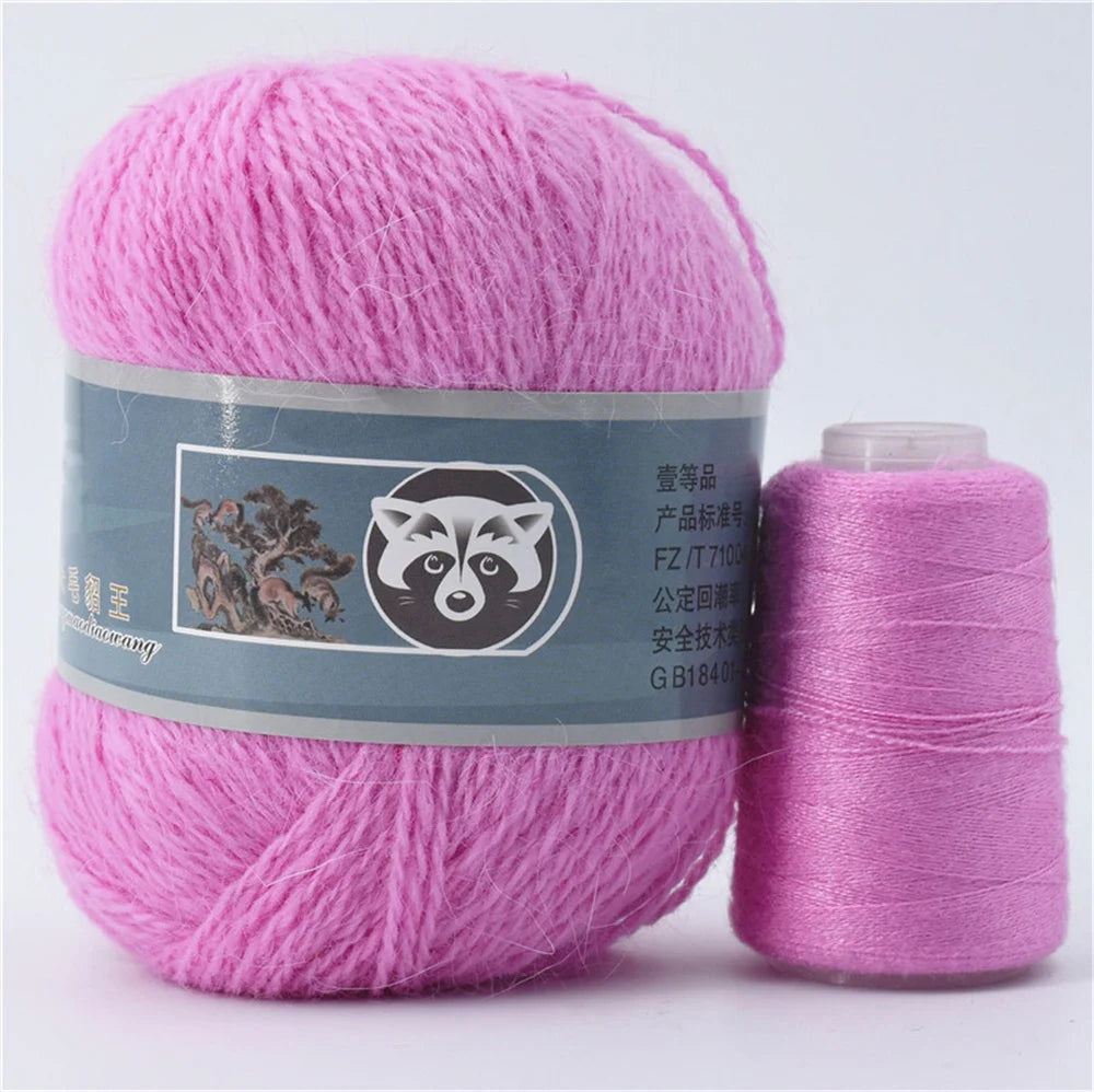Fil de fourrure de vison pour fils pour tricoter et Crochet, fil de t-shirt en dentelle à 2 plis pour tricoter à la main, couture, 1 écheveau 340 M 50 + 20g