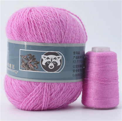 Fil de fourrure de vison pour fils pour tricoter et Crochet, fil de t-shirt en dentelle à 2 plis pour tricoter à la main, couture, 1 écheveau 340 M 50 + 20g