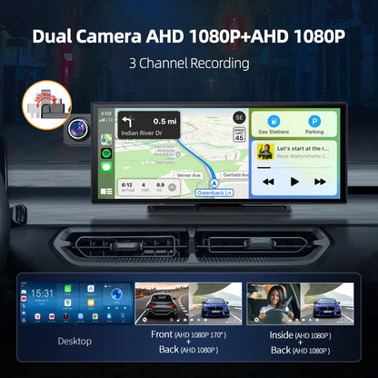 Imagebon W70 11.4 "8 Core Android 14 6 + 128G CarPlay et Android Auto Dash Cam GPS WiFi Google Play Youtube Netflix OTA mise à niveau DVR