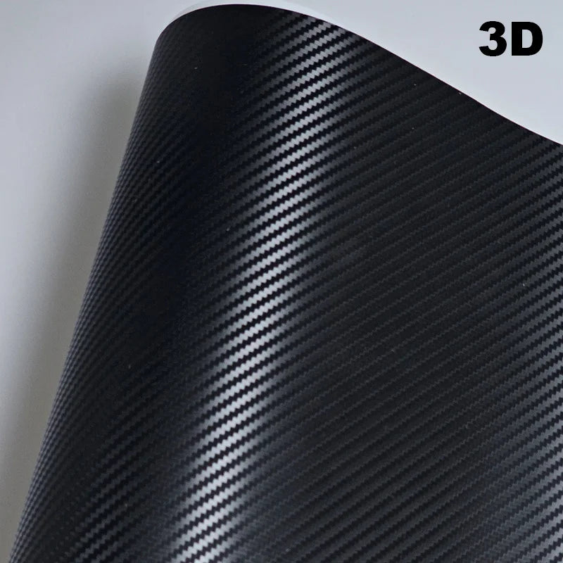 Film de carrosserie de voiture en Fiber de carbone, autocollant en vinyle noir, Film de protection mat et brillant pour moto 6D 5D 4D 3D, feuille de couverture de véhicule