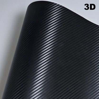 Film de carrosserie de voiture en Fiber de carbone, autocollant en vinyle noir, Film de protection mat et brillant pour moto 6D 5D 4D 3D, feuille de couverture de véhicule