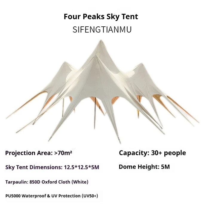 Tente d'extérieur à baldaquin extensible et imperméable, abri solaire en tissu Oxford pour exposition de fêtes de mariage, tente de spectacle commercial Glamping