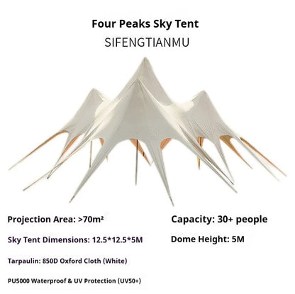 Tente d'extérieur à baldaquin extensible et imperméable, abri solaire en tissu Oxford pour exposition de fêtes de mariage, tente de spectacle commercial Glamping