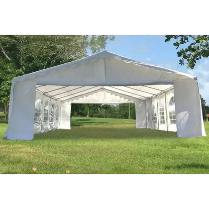 Tente de réception robuste pour mariages et événements, grande capacité (20x40m, 12x6m, 32x16m, 10x5m), pour 200, 300 ou 500 personnes.