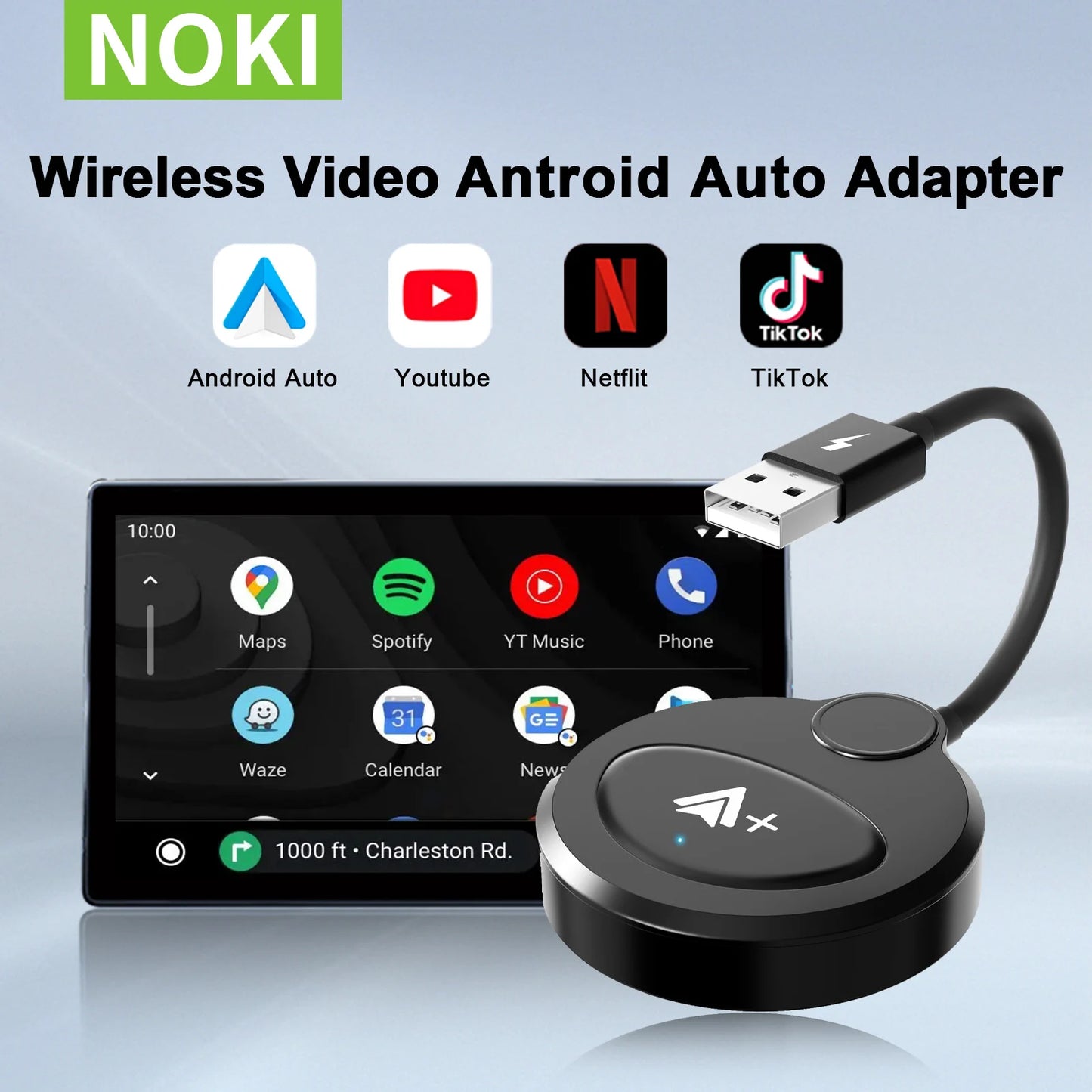 Adaptateur/Dongle automatique Android sans fil pour voitures automobiles Android filaires en usine OEM convertit le câblage en installation facile sans fil Plug & Play