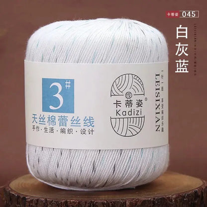 Fils de dentelle en coton mercerisé, fils de dentelle au crochet, broderie à la main, artisanat d'art, couvertures de bricolage, écharpe et pull, taille 3, # 100%