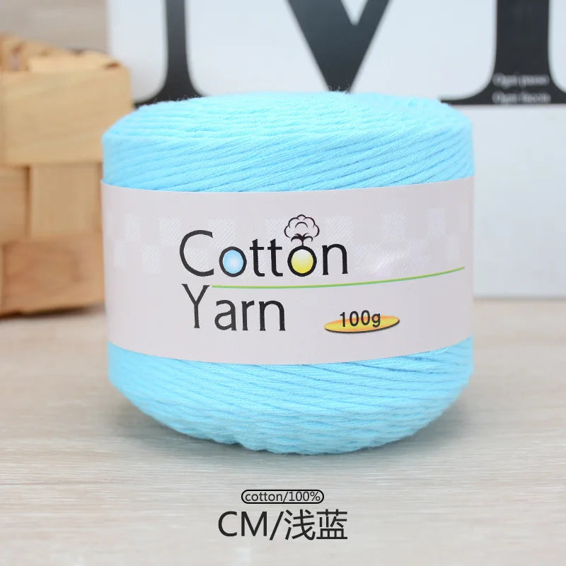 100 g/rouleau fil de coton pur coloré bébé fil de coton doux gros bébé coton Crochet tricots bricolage fil à tricoter à la main