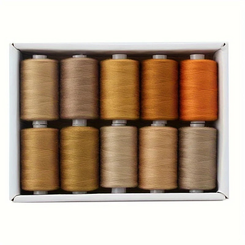 Fil à coudre - 10 fils en polyester pour machine à coudre, quilting et à coudre à la main - Ensemble de 1000 yds par bobine