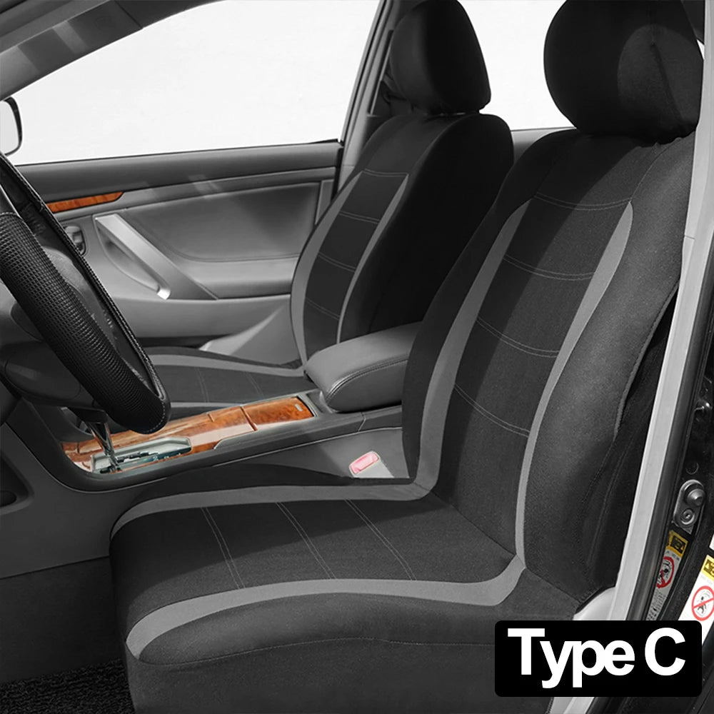 AUTO PLUS-Ensemble de Housses de Siège de Voiture Universelles en Polyester, Protection en Tissu Uni Bicolore, Accessoires Automobiles