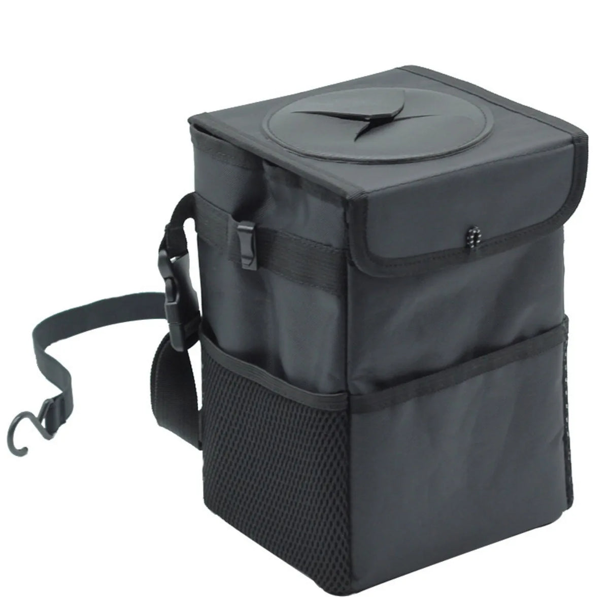 Poubelle suspendue en tissu Oxford imperméable pour siège arrière de voiture, poubelle pliable et lavable avec couvercle rabattable