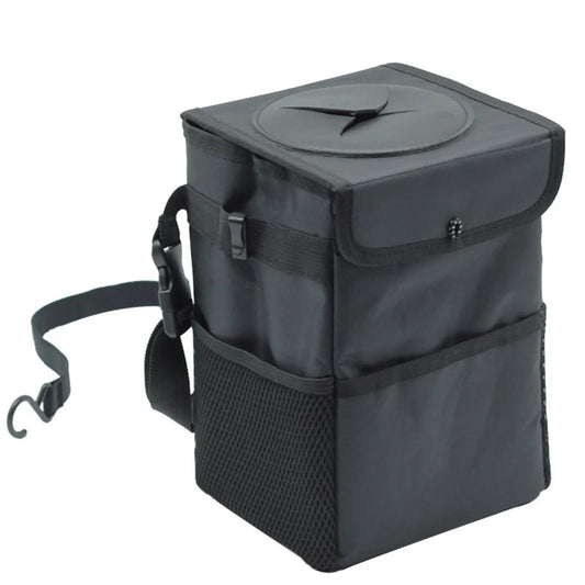 Poubelle suspendue en tissu Oxford imperméable pour siège arrière de voiture, poubelle pliable et lavable avec couvercle rabattable