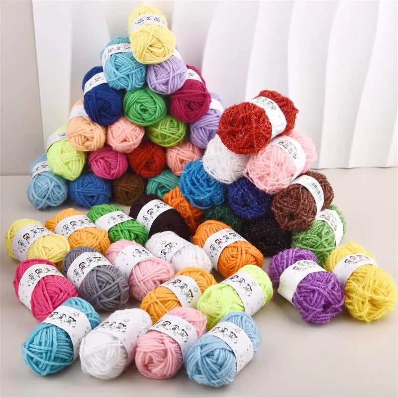 Ensemble de 12 couleurs de Fibers acryliques, fil de laine à tricoter, Lanas teints pour l'artisanat au Crochet, pull, chapeau, poupées à bas prix