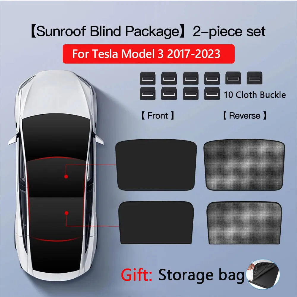 Pare-soleil pour Tesla modèle 3 toit ouvrant Highland 2025 modèle Y 2020-25 boucle en tissu de glace pare-soleil verre avant arrière lucarne accessoire