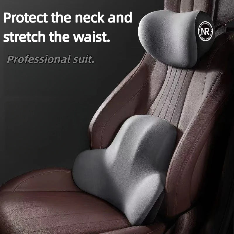 Oreiller cervical en mousse à mémoire de forme pour voiture, coussin de soutien lombaire pour le dos, appui-tête universel pour voitures, accessoires d'intérieur de voiture, fournitures de véhicule