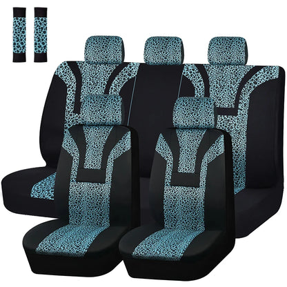 Housse de siège de voiture universelle en peluche courte imprimé léopard, housses de siège d'hiver adaptées à la plupart des voitures SUV camion fourgonne accessoires de voiture intérieur