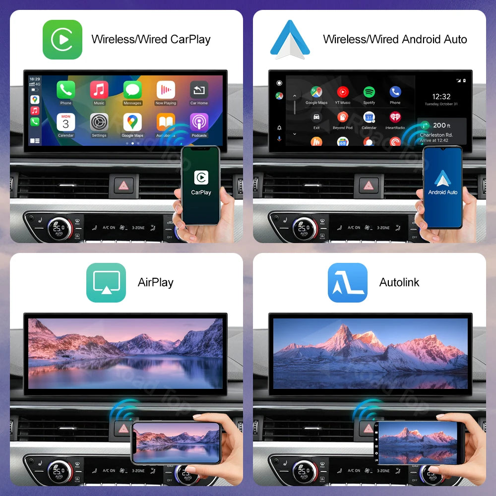 Nouveau Design sans fil CarPlay voiture multimédia pour Audi A4 A5 2016-2019 Support Airplay caméra Radio GPS voiture lecteur écran
