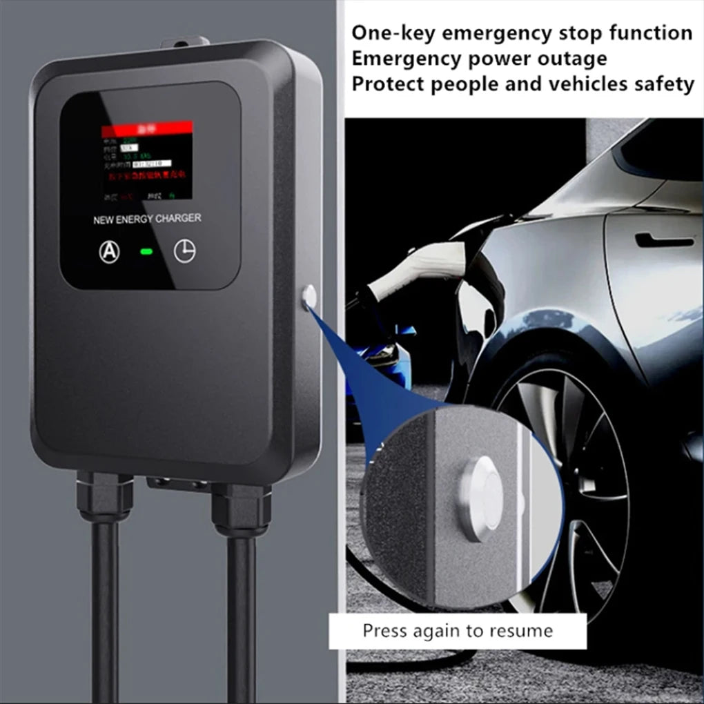 Nouveau EV Wallbox 5M 7KW 32A Station de Charge voiture maison EV Wallbox voiture électrique EV Wallbox avec 5M câble Charge par carte/Charge maintenant