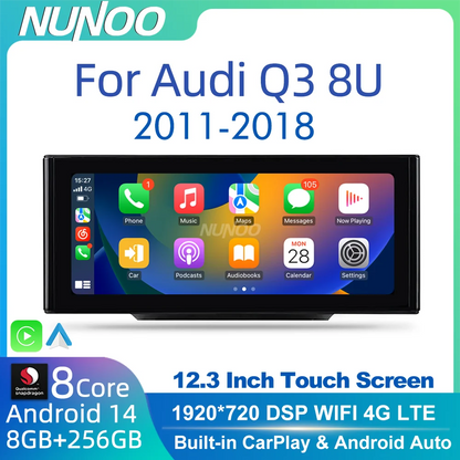 Android 14 sans fil CarPlay pour Audi Q3 8U 2011-2018 écran tactile Navigation WiFi DSP multimédia lecteur Radio accessoires