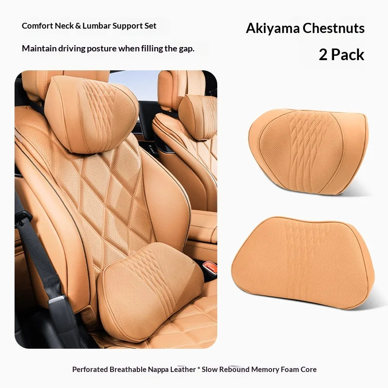 Coussin de nuque et de soutien lombaire pour voiture, universel toutes saisons, coussin lombaire respirant avec contour ergonomique pour la taille
