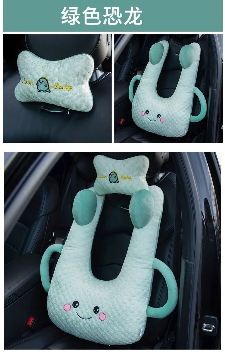 Ceinture de sécurité de voiture pour enfants, dispositif de couchage de voiture haut de gamme, oreiller de siège arrière pour les promenades longue distance, oreiller fixe pour bébé