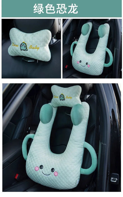 Ceinture de sécurité de voiture pour enfants, dispositif de couchage de voiture haut de gamme, oreiller de siège arrière pour les promenades longue distance, oreiller fixe pour bébé