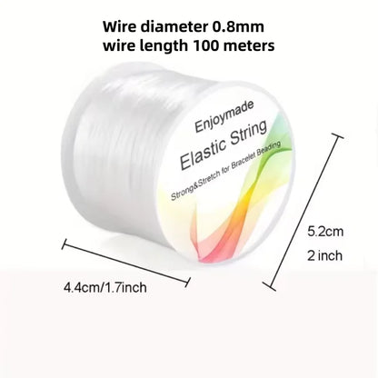 Cordon de Bracelet élastique Transparent en cristal de 100 mètres, pour la fabrication de bijoux et de colliers, fil à coudre pour bricolage
