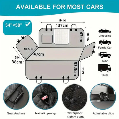 Housse de siège de voiture idéale, améliorez vos sièges de voiture avec cette housse de hamac pour chien imperméable et résistante aux rayures!