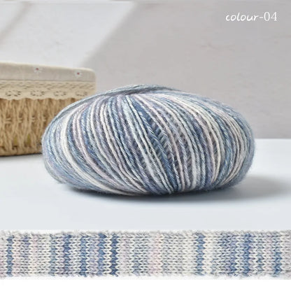 Rouleau de fil à gâteau dégradé, 50g/rouleau, bricolage, laine tricotée à la main, fil Mohair, fil de coton, fil doux au Crochet, vêtements, chapeau, écharpe