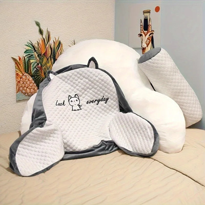 Oreiller de lecture réglable, coussin de soutien ergonomique pour le dos, pour lit/canapé/sol, Design respirant matelassé gris, 1 pièce