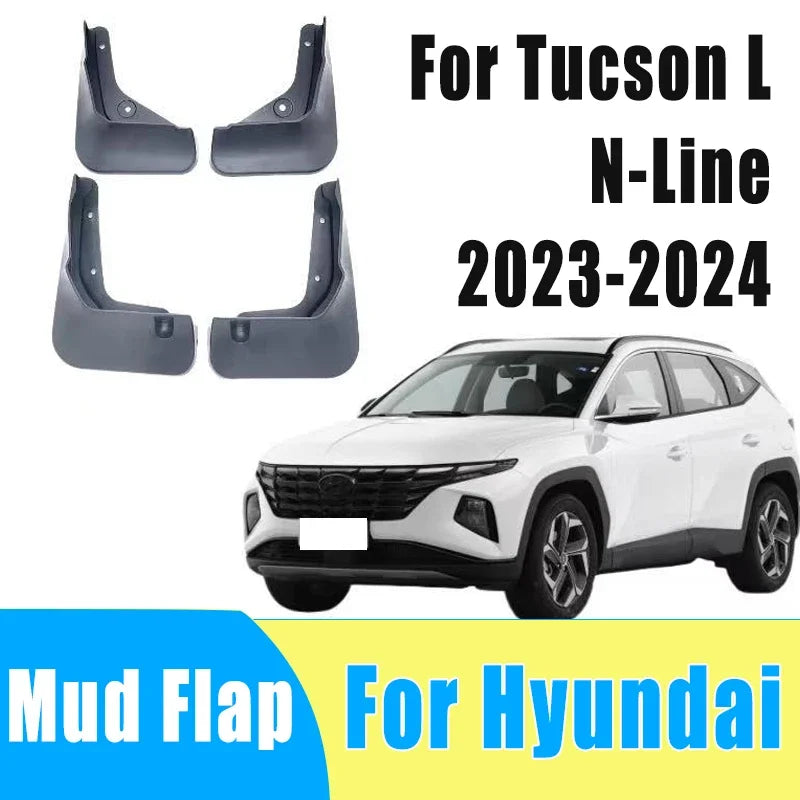 Garde-boue automatique étanche, 4 pièces, empêche les éclaboussures de boue, accessoire de garniture de garde-boue pour Hyundai Tucson L n-line 2023 – 2024