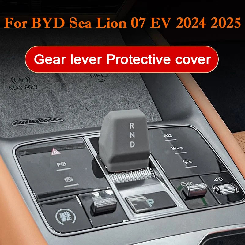 Colliers de changement de vitesse en Silicone, couvercle de protection du levier de vitesse, Modification intérieure de voiture décorative, pour BYD Sea Lion 07 EV 2024 2025