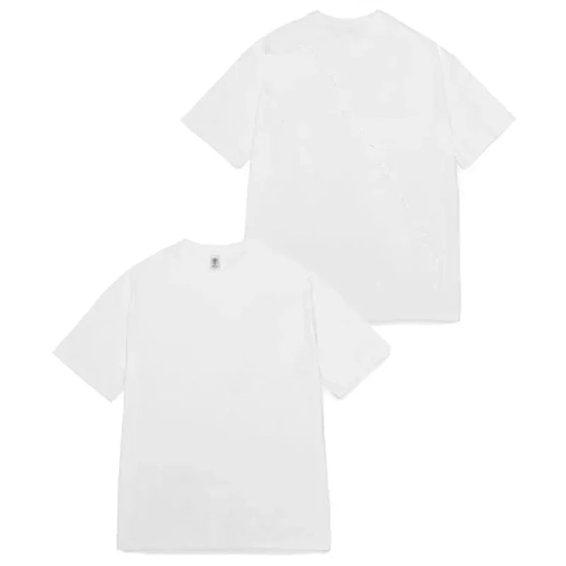 T-shirts surdimensionnés hommes coton demi manches col rond basique t-shirt chemises amples décontracté Streetwear col rond T-shirts pour hommes