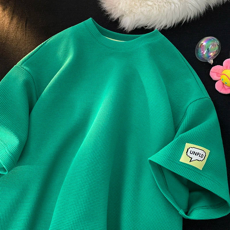 T-shirt léger à manches courtes pour homme, respirant, décontracté, tendance, été, jeune, polyvalent, coupe ample, col rond