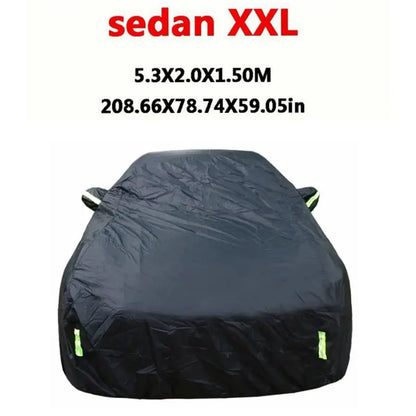 Universal SUV/Sedan Full Car Covers Outdoor Sun Snow Protection UV Car Zipper Design Black Car Case Cover S-XXL