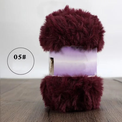 Fil de fausse fourrure 200g pour tricoter des pantoufles, des pulls chauds, des écharpes et des chapeaux faits à la main