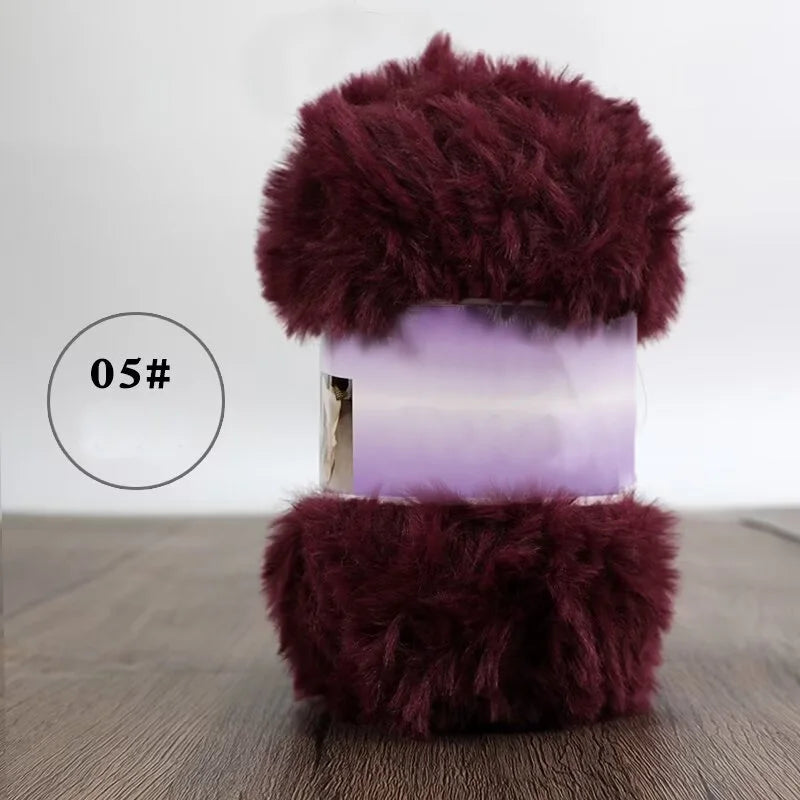 Fil de fausse fourrure 200g pour tricoter des pantoufles, des pulls chauds, des écharpes et des chapeaux faits à la main