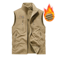 Gilet d'extérieur pour hommes, nouvel article d'automne et d'hiver avec plusieurs poches, vêtements Double face et gilet en velours, gilet ample surdimensionné