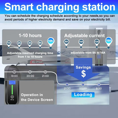 Teschev-Chargeur de voiture électrique portable, chargeur EV, charge rapide, boîtier mural, station de charge EV, Vope2, IEC 62196, 3,5 KW, 16A, 1phase, EVSE