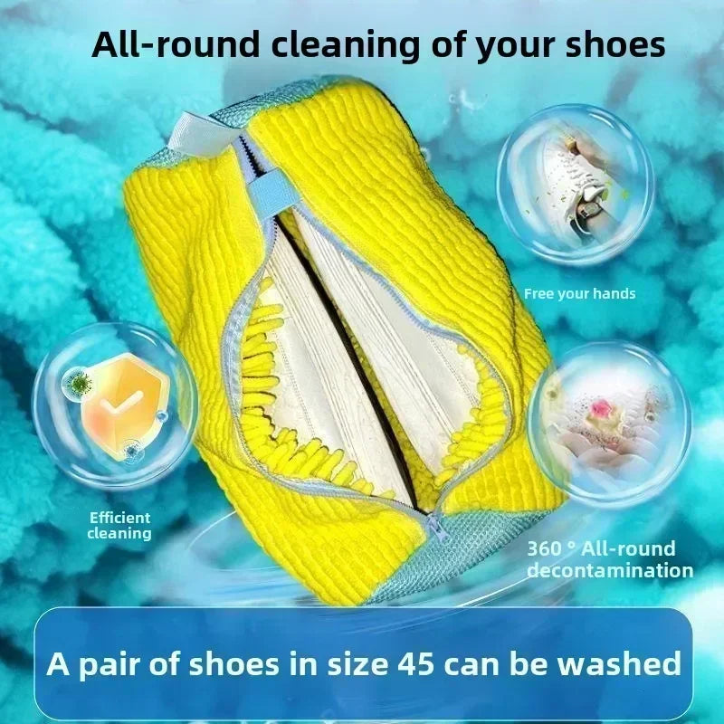 Sac de lavage de chaussures, filet rembourré, protecteur de chaussures à linge, fibre moelleuse, polyester, machine à laver les chaussures, sac à linge, sac de séchage