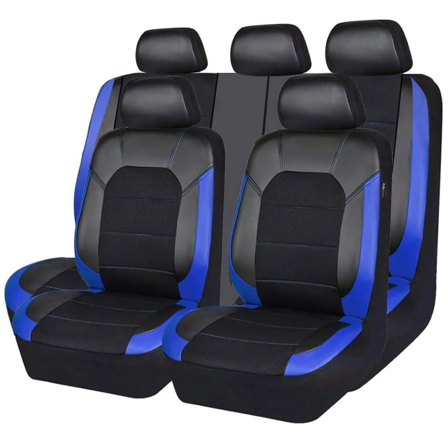 Housse de siège de voiture universelle en Polyester + cuir, couture Sandwich, 9 pièces