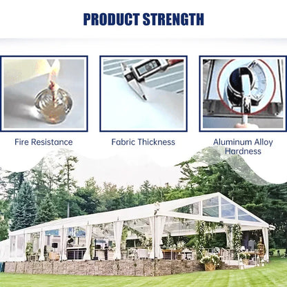 Tente de mariage d'événement robuste extérieure de luxe pour 100 150 200 300 500 1000 personnes grande tente