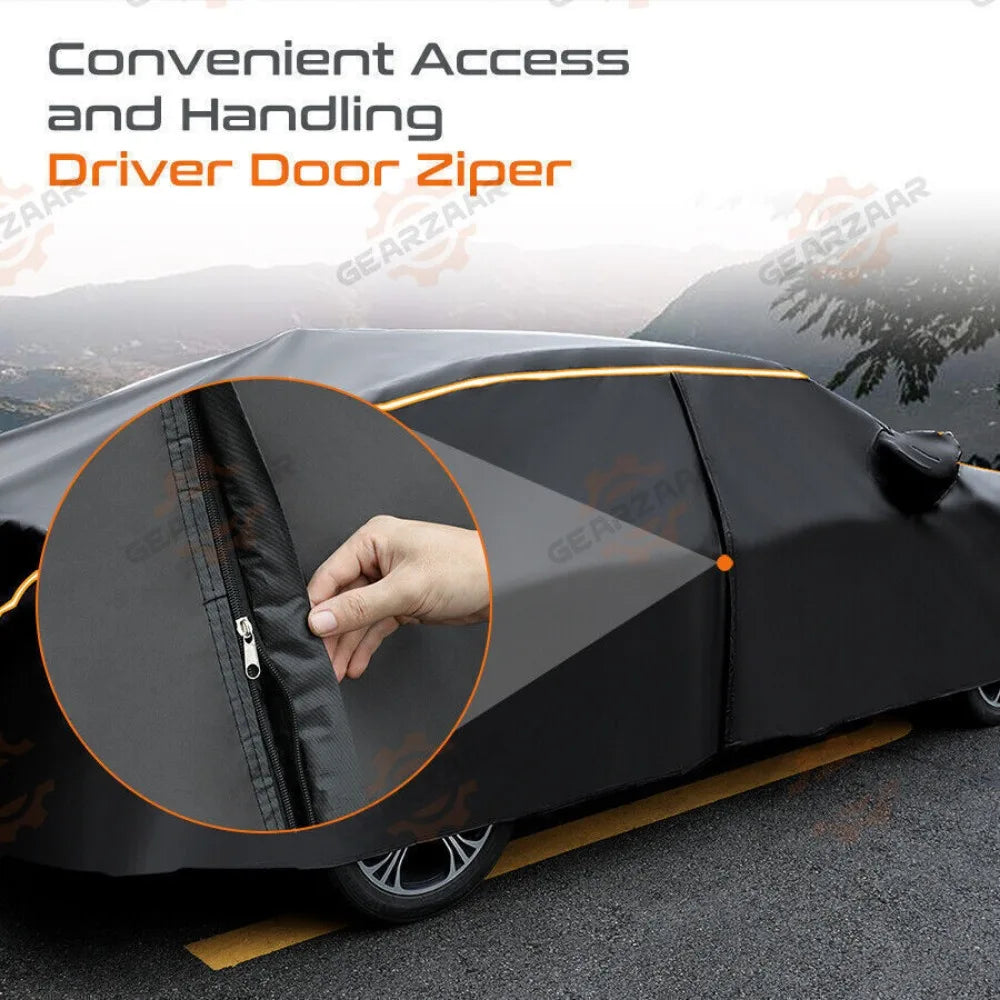 Juste de voiture imperméable doublée de coton, protection UV, 6 couches, S, M, XL, média