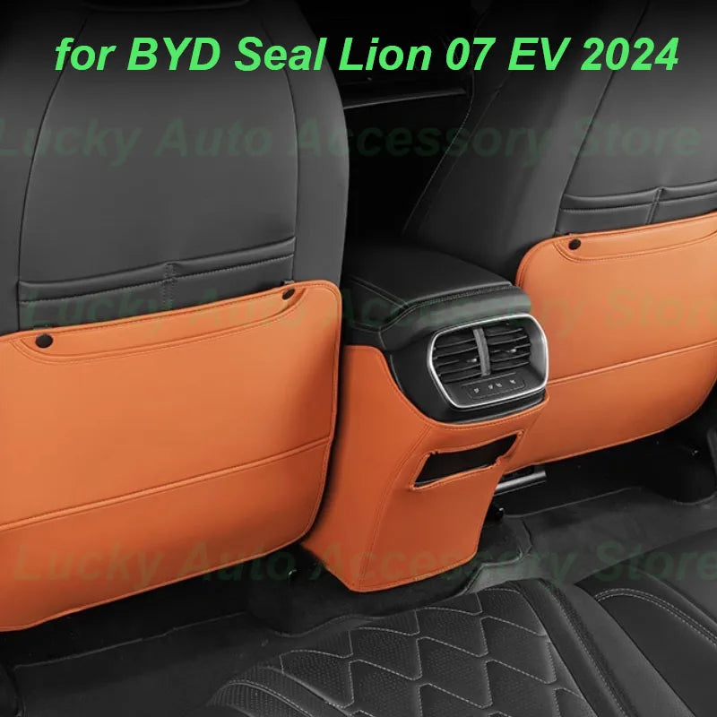 Housses arrière de voiture Nucleo Anti-rika, BYD Sea Discuting 07, EV 2024, Protecteur de coup de pied arrière de siège, D343, Proof, Accessoires intérieurs en cuir