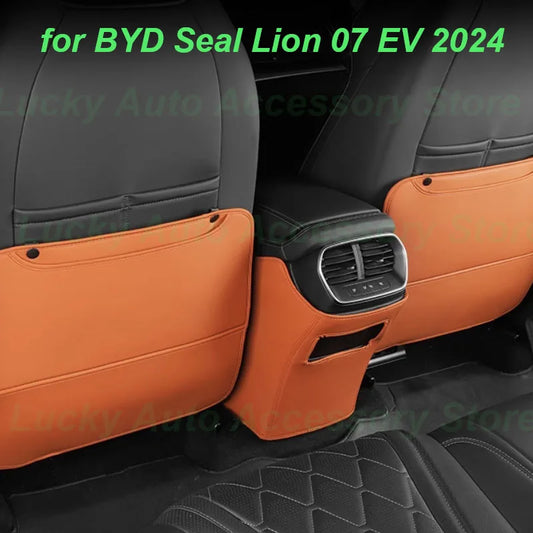 Housses arrière de voiture Nucleo Anti-rika, BYD Sea Discuting 07, EV 2024, Protecteur de coup de pied arrière de siège, D343, Proof, Accessoires intérieurs en cuir