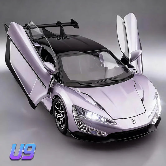 1:24 BYD YANGWANG U9 Lambor Sian voitures modèles miniatures jouets roue Absorption des chocs lumière musique supercar pour enfants Edutainment